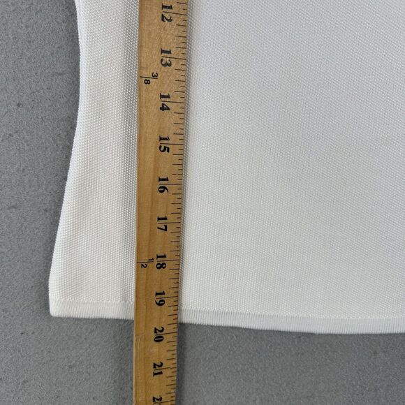 Worldly Things‎ Styltricot Knit Top Women’s 6 White Short Sleeve Scoop Neck - Picture 11 of 16